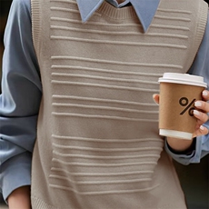 2025百搭简约横杠马甲，女装针织衫/毛衣，唯若美羊绒
