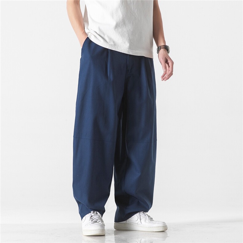 夏季新款大码日系风棉麻裤直筒宽松休闲哈伦阔腿裤K171/P70,男装休闲裤,电商A221A