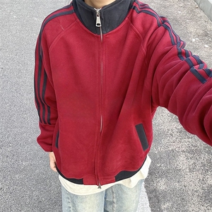 抖音得物高品质 美式高街重磅结构设计拼接织带立领卫衣外套 CM42图片