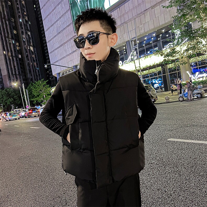精神小伙男士立领马甲冬季加厚棉背心潮流外套男A266-WMJ203-P45图片