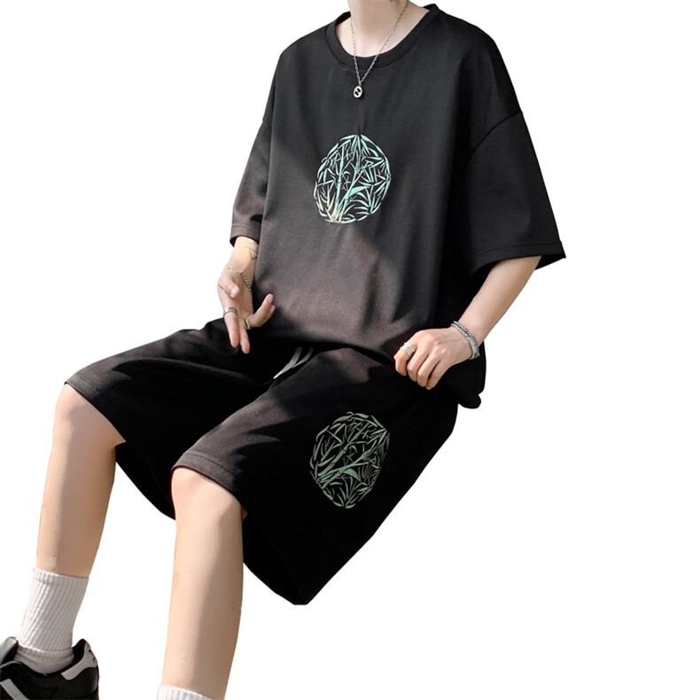 量大优供视频菠萝格套装刺绣短袖短裤男大码M-5XTZ27-特P48,男装牛仔裤,电商B325
