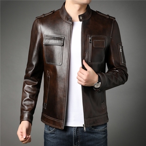 XLL2169秋冬新款海宁皮衣男士绵羊皮夹克立领P710,男装皮衣,电商B360