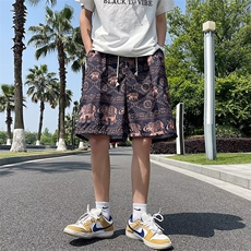 夏沙滩裤男运动棉速干五分中裤民族风宽松大裤衩DK108，男装民族服装，星座1116A-1（原606A）