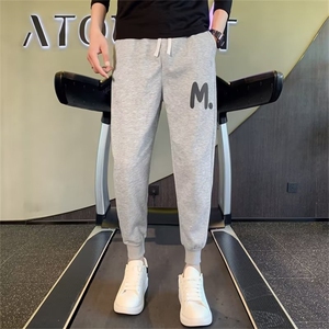 夏季小脚裤子男九分男裤2024新款运动裤男款束脚休闲裤 K187图片