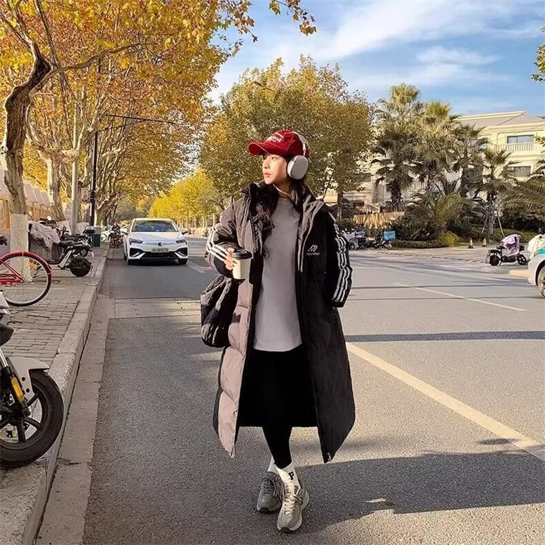 羽绒棉服女款2025年新款韩版宽松连帽情侣中长款加厚显瘦外套潮,男装棉衣,星座506A