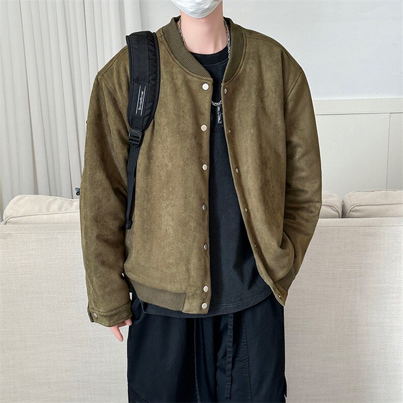 2024鹿皮绒夹克外套棒球服加棉棉服A351-AJ2511-P105加棉图片