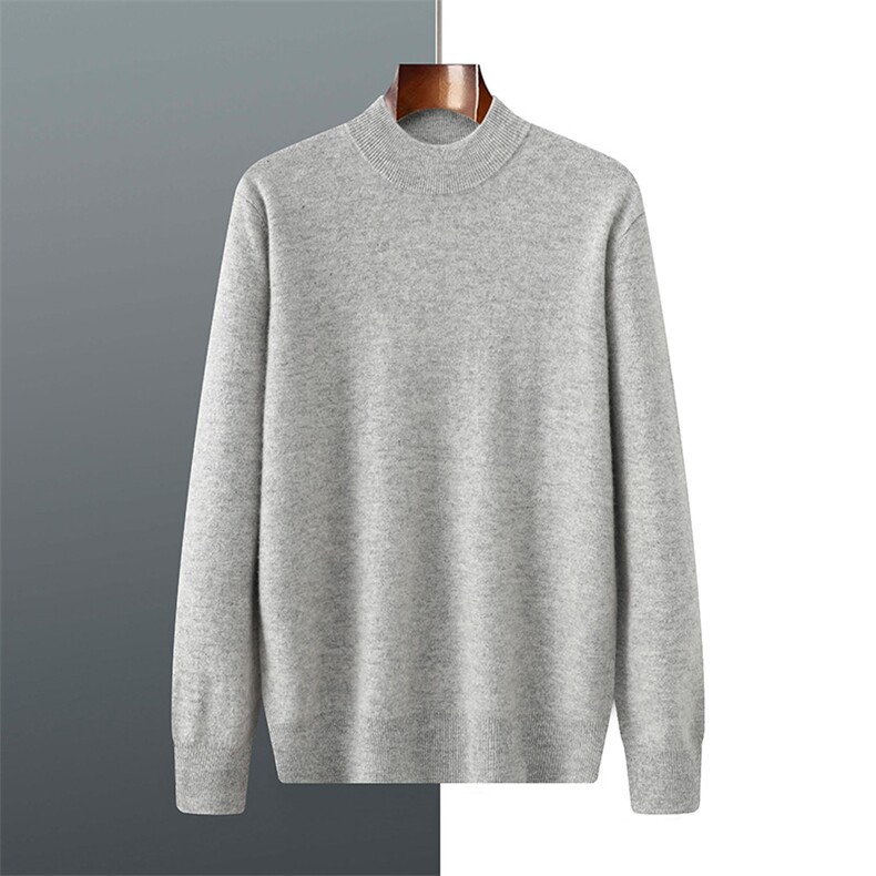 2025年秋季半高领青春活力基础大众纯绒男半高领羊绒衫男装，男装羊绒套衫，羿纯羊绒高端店