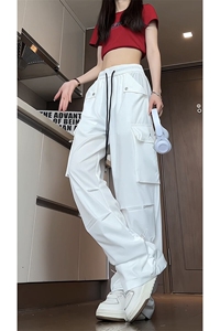 703-K25359-特P32春夏季 冰丝宽松工装直筒休闲裤图片