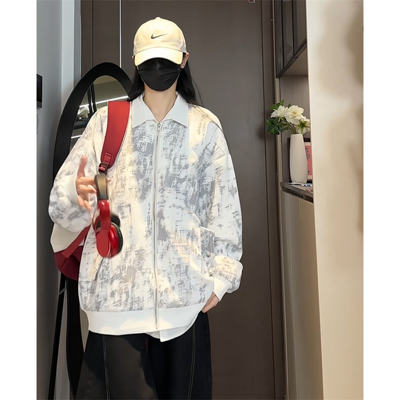 JK5063/P65秋装新款不起球不掉色卫衣男夹克棒球服宽松大码外套,女装卫衣/绒衫,电商A141