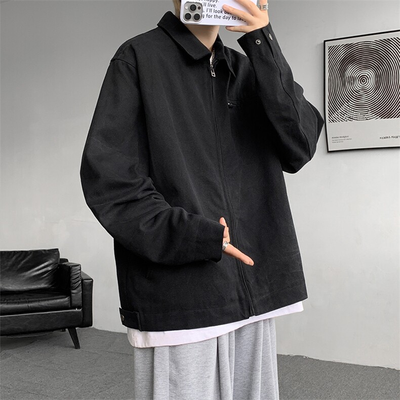 8XL-M水洗做旧帆布短款夹克男款vintage美式复古工装外套JK003P98,男装夹克,电商B312