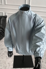 美式罗纹拼接袖子褶皱大码M-5XL教练夹克男JK78056P69控105，男装夹克，星座226-1