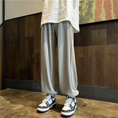 高街束脚运动裤男女设计感抽绳印花哈伦休闲裤子9分裤X2023-p35，男装休闲裤，星座601-2