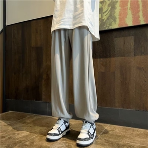 高街束脚运动裤男女设计感抽绳印花哈伦休闲裤子9分裤X2023-p35图片
