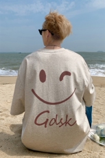 已注册/夏季外景笑脸宽松短袖T恤男潮牌体恤打底衫DT0080/P25，男装T恤，电商B316