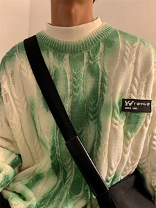 秋季小众设计感扎染破洞针织衫扭花慵懒风渐变毛衣MY203-P88控108图片