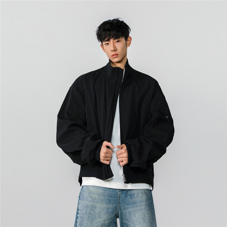 男装2026春季飞行服夹克春装大码clean fit宽松拉链外套S381-特88图片