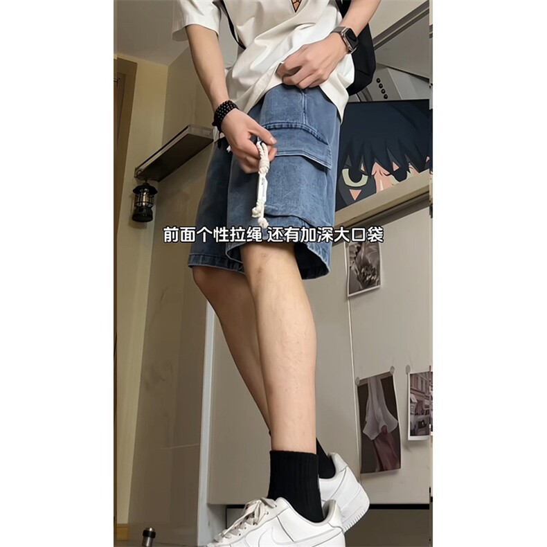 2026夏季美式高街工装牛仔短裤男女XD22903特批35,男装牛仔裤,电商A042