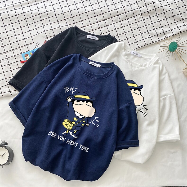 Q11240-P30蜡笔小新春夏季七分袖t恤男大码五分袖男短袖小清新,男装T恤,电商A040