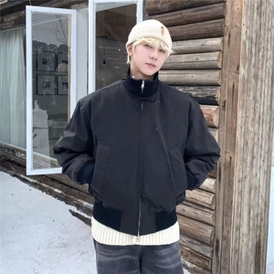 立领棉服男韩版潮流高街痞帅休闲百搭面包服廓形飞行员高级感外套图片