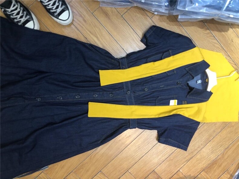 收腰牛仔连衣裙，女装连衣裙，阿唛倪