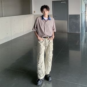 夏季格子衬衣日系复古中性情侣衬衫学院风宽松外套潮 CS05图片
