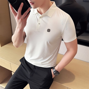 2025夏季短袖提花冰丝短袖T恤翻领无痕Polo衫770-P68图片