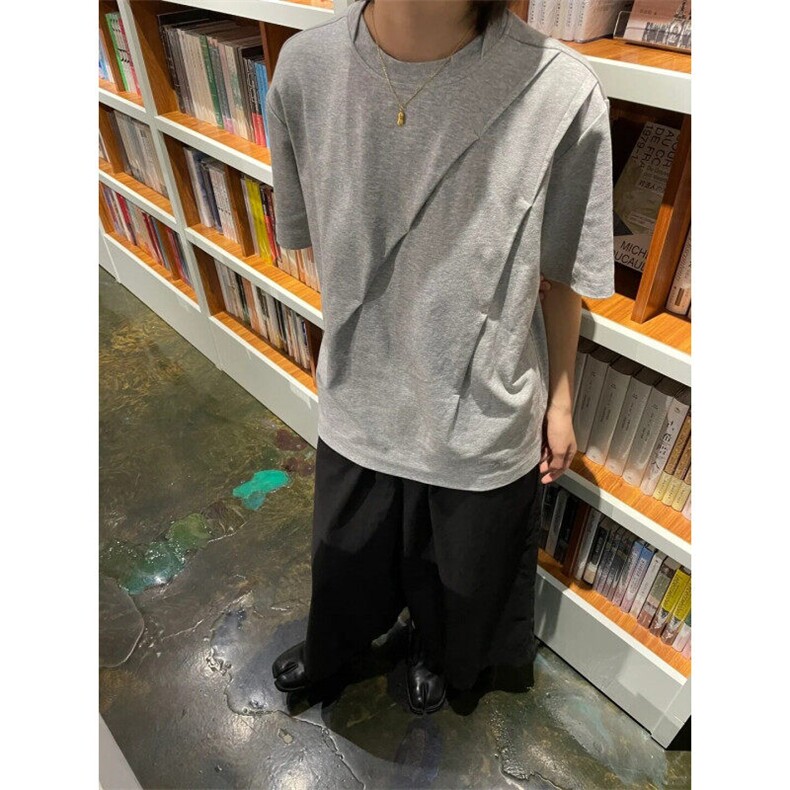 【有货】DXT78LL-特P35 cleanfit花灰色拼接解构风度短袖t恤设计图片
