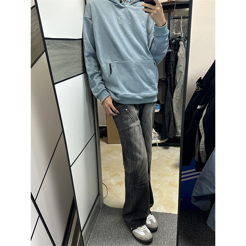 B221美式ins高街暗黑小众铆钉伐木裤牛仔裤LK23145-P65控88,男装牛仔裤,电商B221