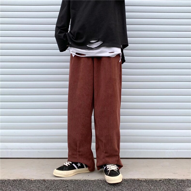 K16-P38潮牌ins加厚复古灯芯绒裤子日系坠感休闲阔腿灯笼裤,男装休闲裤,电商B323A