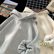 是现货冬季加厚加厚假两件宽松连帽绣花卫衣D309B-CC12-P60，男装卫衣，电商D309B