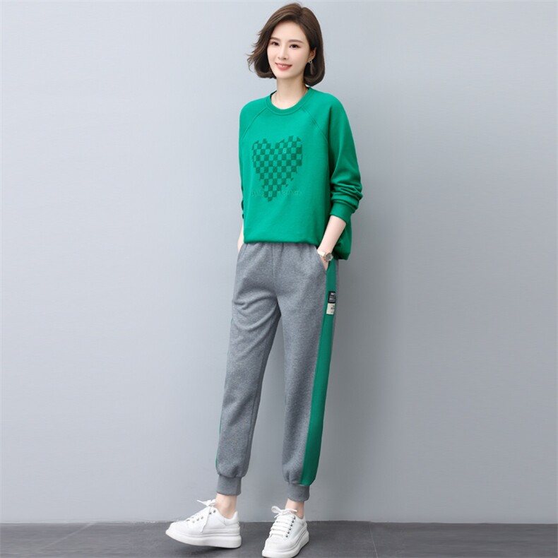 时尚休闲舒适卫衣套装女宽松显瘦运动服两件套,女装套装/套裙,依恋蒂丝