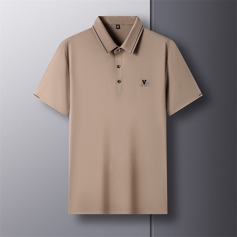 无痕短袖polo薄款上衣夏季中年男士商务休闲百搭体恤HP33539-P88,男装T恤,星座1105-3