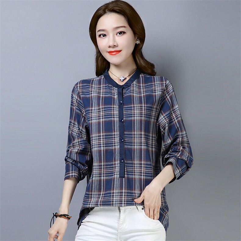 衬衫百搭格子修身显瘦2021年春季新款潮流,女装衬衫,小林双子