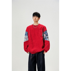 现货WY10065-特P45加绒特P55特殊面料圆领百搭小熊卫衣，男装卫衣，电商A059