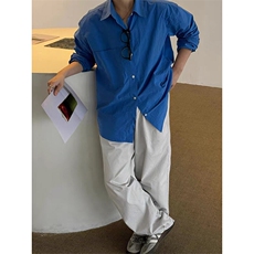 亚麻薄款长袖衬衫男夏季韩版宽松休闲防晒衬衣外套C033-P45，男装防晒衣，星座1004-3