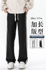 加长版裤子男款高个子188休闲条纹卫裤115cm运动裤KZ017P48加绒58，男装休闲裤，电商B312