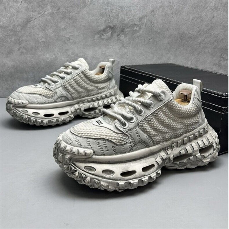 X4868-p285新款男鞋厚底增高老爹鞋轮胎底运动鞋复古透气休闲鞋男,男鞋休闲鞋,星座1407-3