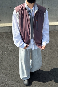 轻薄款马甲绵羊毛填充撞色山系男女同款保暖上衣GS63002图片