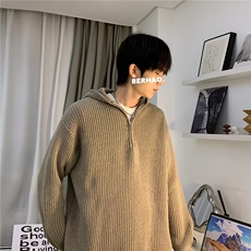 针织衫男连帽韩版潮流套头帅2023秋冬季ins宽松毛衣外套MZ060-P55，男装针织衫/毛衣，星座412-3