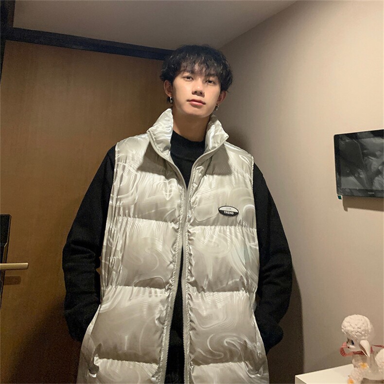 特P60冬季棉服马甲男港风宽松棉衣无袖外套MJM263,男装棉衣,电商B370