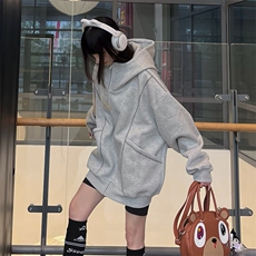 抖音得物高品质秋冬美式高街重磅结构辑明线纹理连帽卫衣外套W111，男装卫衣，电商A486