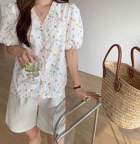 夏季新款重工刺绣上衣，女装，墨初