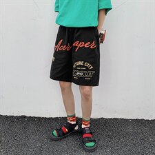 【】A003-HK7183-P35夏装新款字母时尚休闲短裤女模1，男装休闲裤，电商A003
