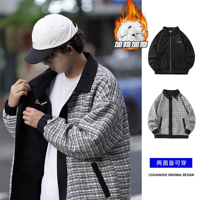 2023HJ23542加厚cityboy大码两面穿加棉夹克M-5XHJ23788-P140,男装夹克,电商A022