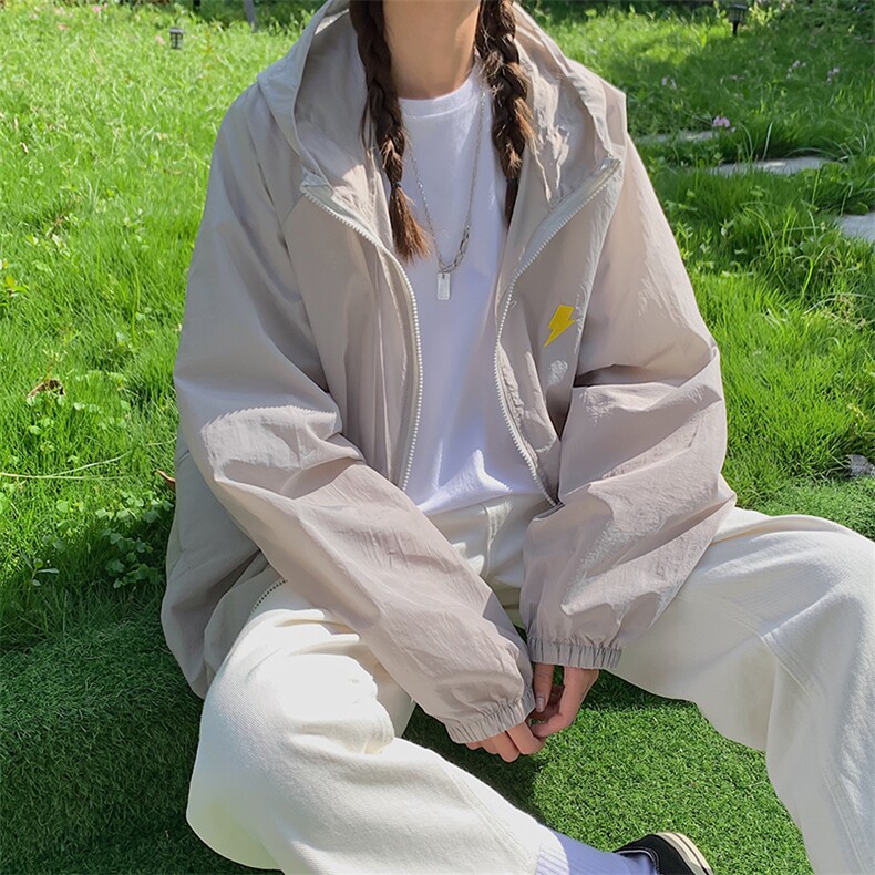 中性女模刺绣防晒衣服圈圈夏季超薄连帽夹克外套JK15-特P35,男装防晒衣,星座216(原A116)