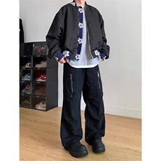 1506/Q3590/P65美式复古提花刺绣拼接夹克百搭棒球服外套，男装夹克，星座1506
