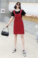 洋气背带裙套装女2023夏季新款女装时尚显瘦两件套连衣裙减龄套裙，女装套装/套裙，慧尚依恋