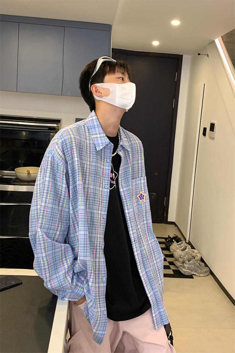 特P45二开无差价长袖重磅春秋条纹防晒衬衫-UF3S2035港风,男装防晒衣,电商A003