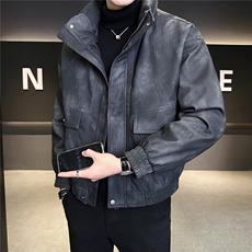新标90绒男士皮羽绒服冬季2025新款立领外套A313-888-P305，男装羽绒服，电商A313