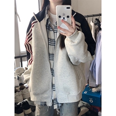 抖音得物高品质美式高街重磅结构织带拼接撞色立领卫衣外套CM41，男装卫衣，电商A486